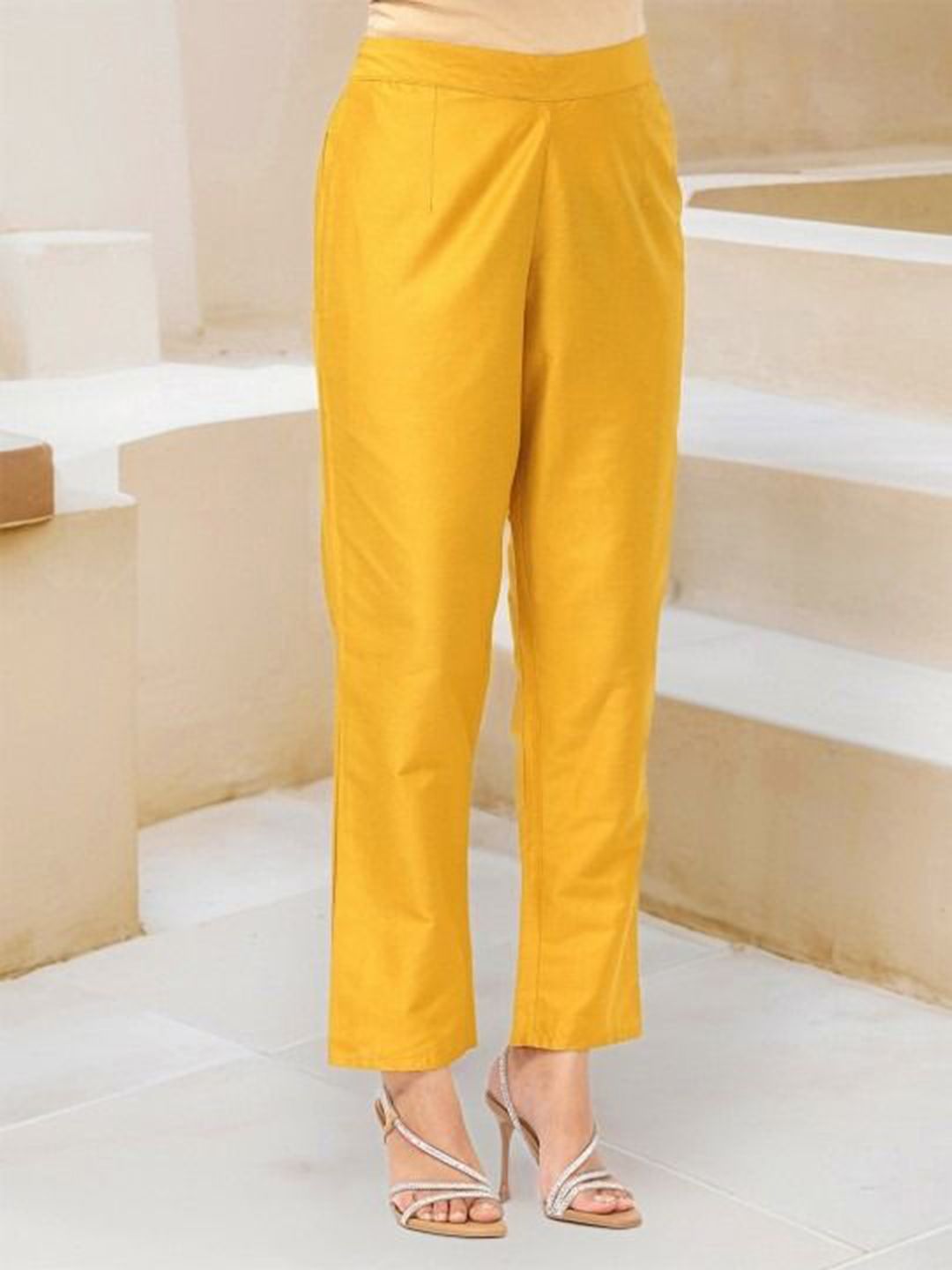 Dhiyona IS Women's Women Ethnic Motifs Self Design Pure Silk Kurta with Trousers & Dupatta