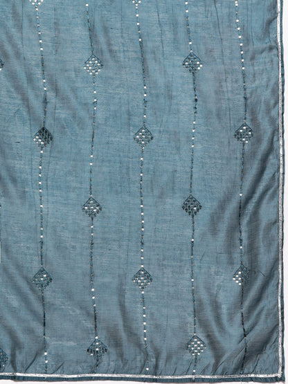 Women Ethnic Motifs Embroidered Regular Sequinned Kurta with Trousers & With Dupatta