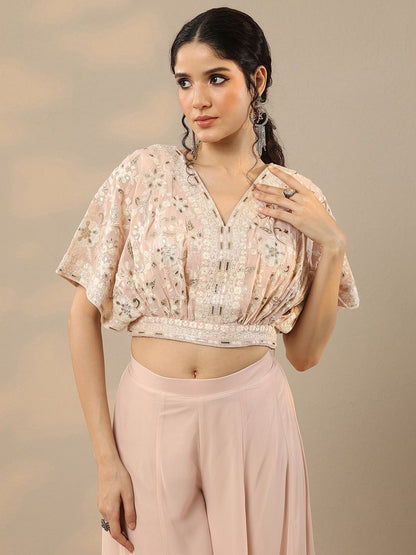 Dhiyona LL Ethnic Motifs Embroidered Top & Palazzo With Dupatta