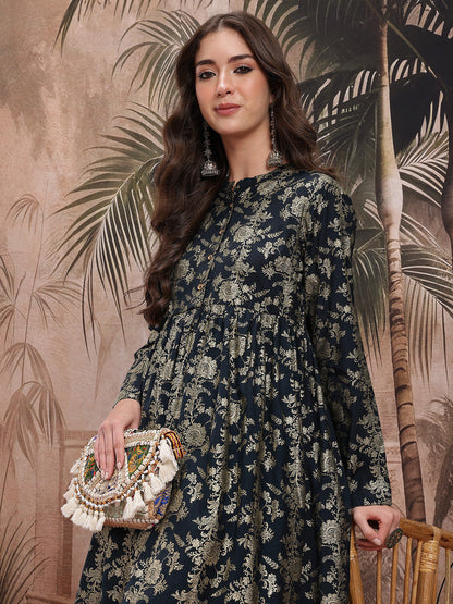 Floral Printed Regular Kurta with Trousers