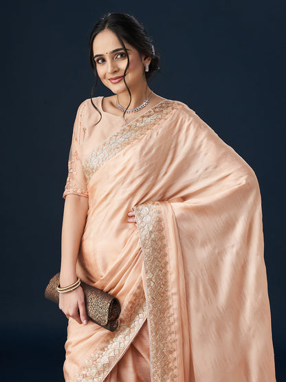Dhiyona KS Women's Embellished Satin Sarees
