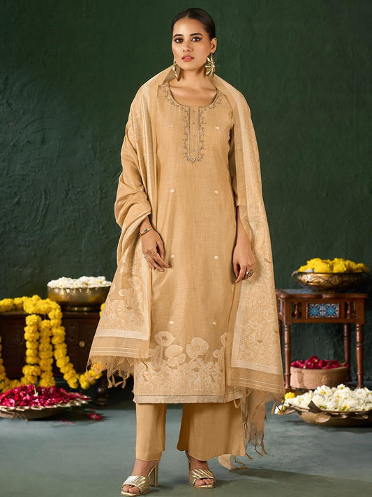 Dhiyona KL Women Ethnic Motifs Thread Work Kurta And Palazzos & With Dupatta