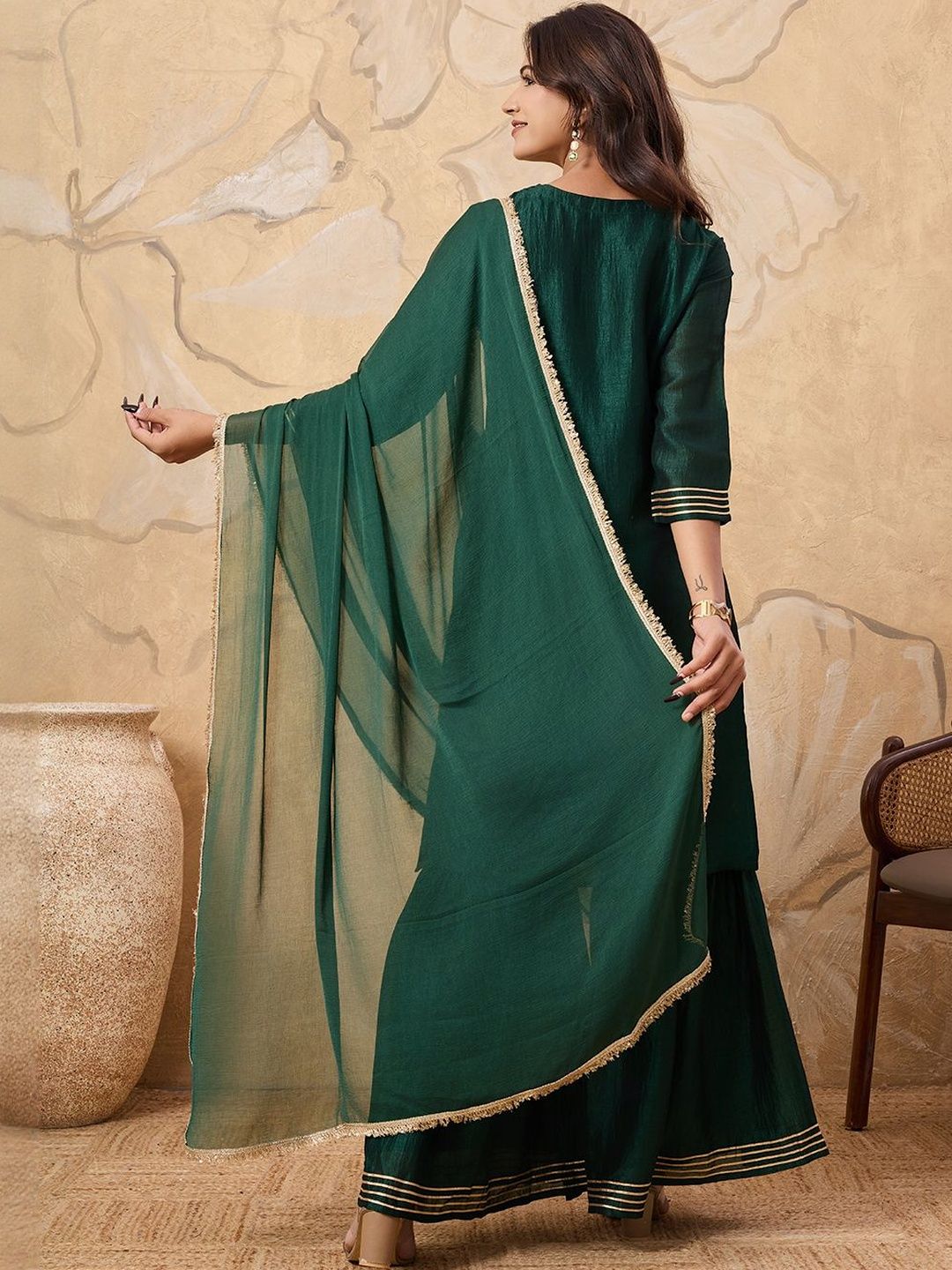 Dhiyona HOP Embroidered Kurta & Sharara with Dupatta