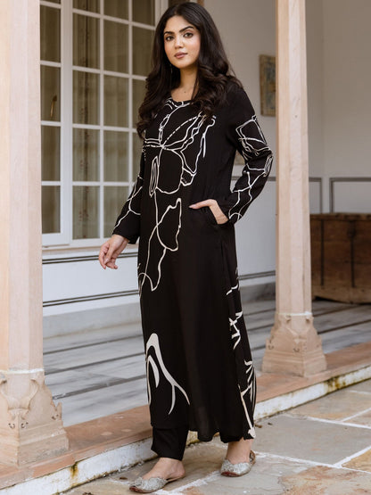 Printed Straight Kurta With Palazzos