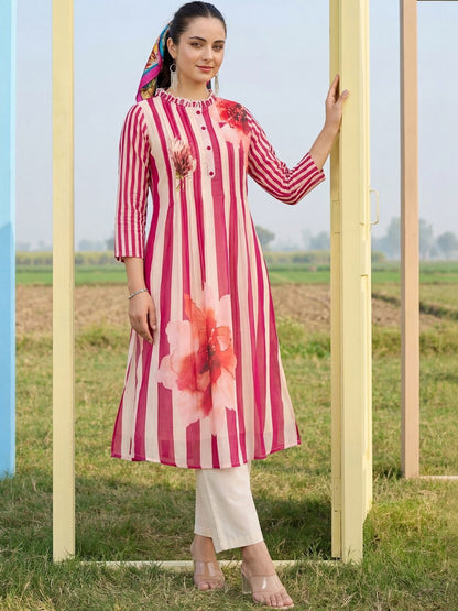 Women Printed Regular Pure Cotton Kurta with Trousers