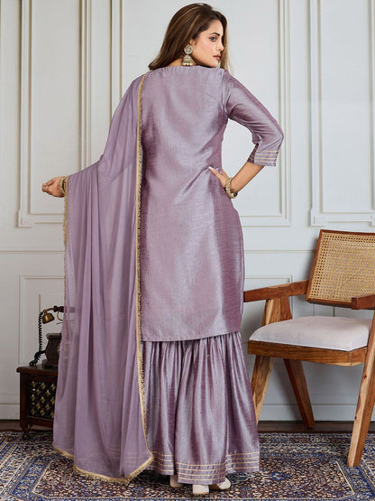 Dhiyona PD Women Women Ethnic Motifs Embroidered Kurta & Sharara With Dupatta