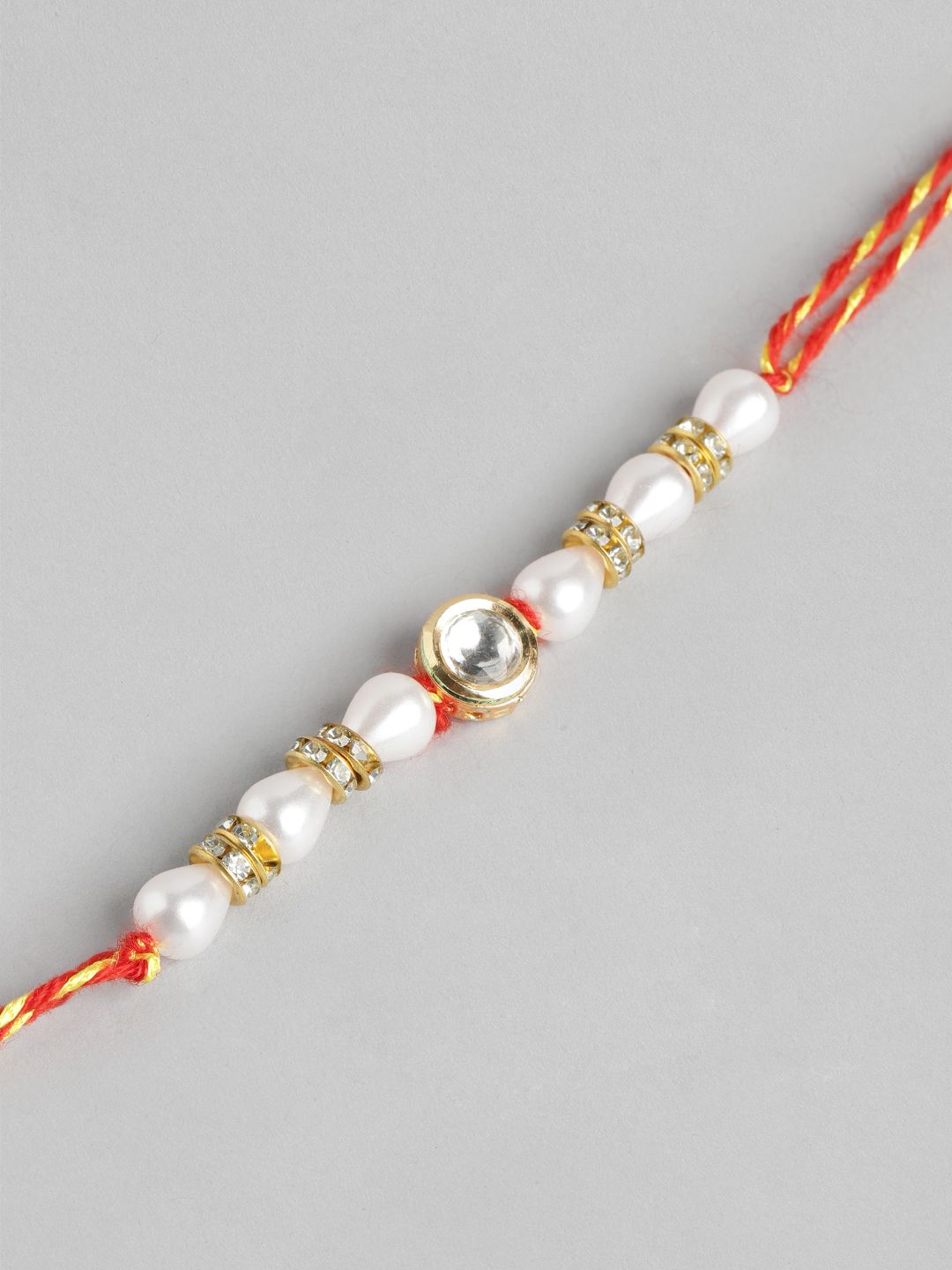 Dhiyona Unisex Set of 2 Beaded Bhai Bhabhi Rakhis With Roli & Chawal