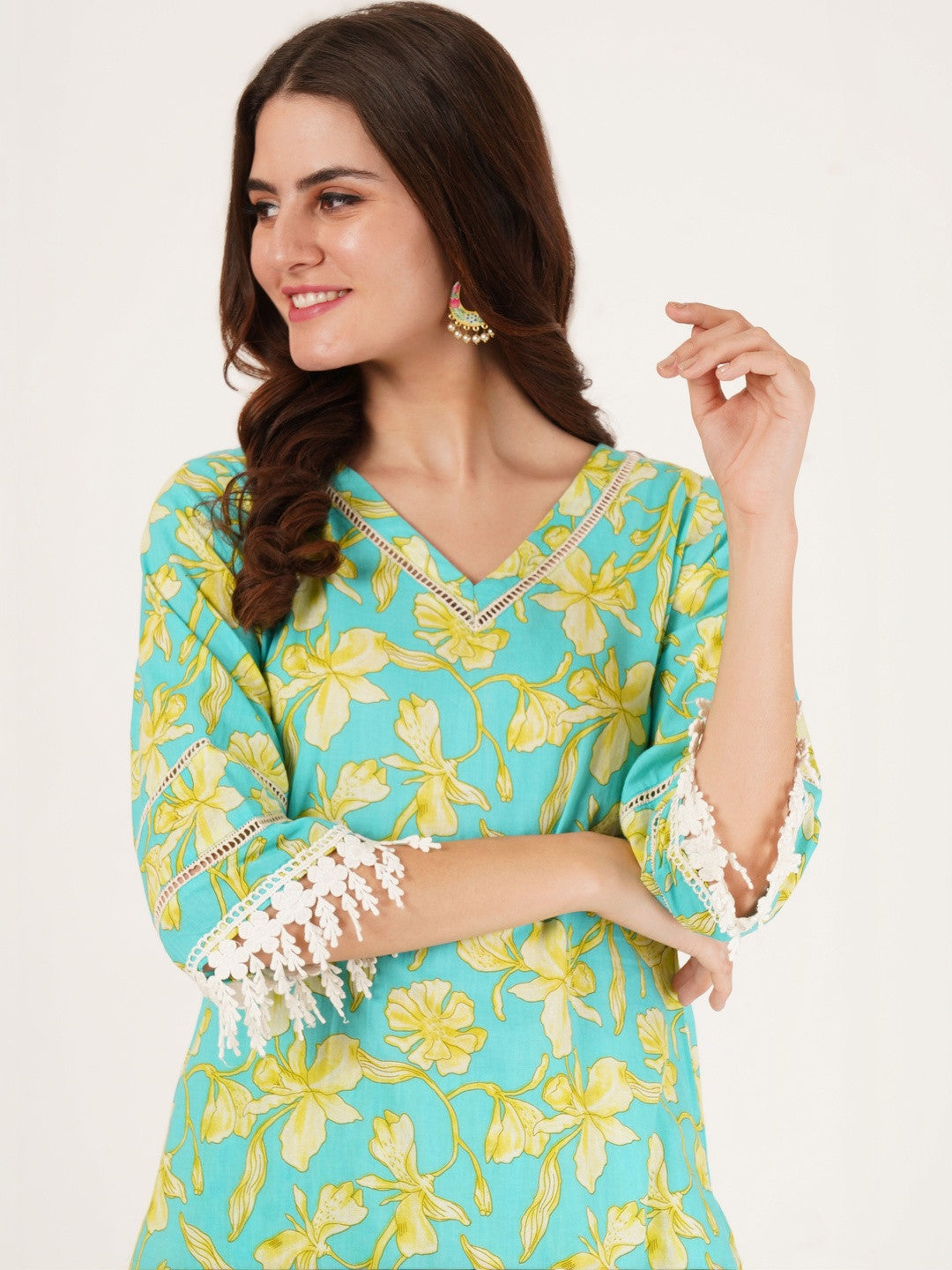 Women Floral Printed Regular Pure Cotton Kurta with Palazzos