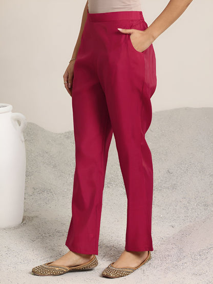 Ethnic Motifs Embroidered V-Neck Straight Kurta With Trousers & Dupatta