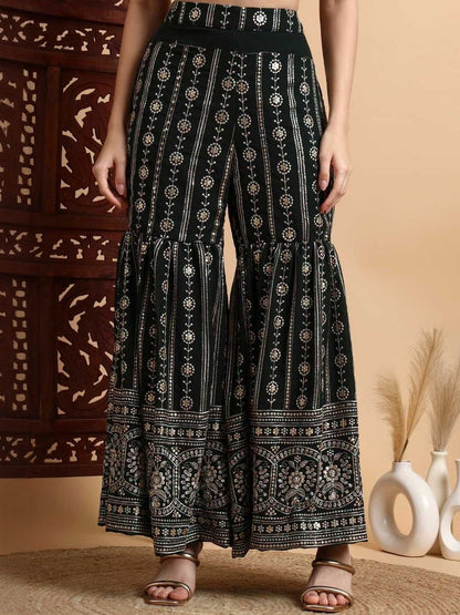 Dhiyona HOP Embroidered V Neck Kurta & Sharara With Dupatta