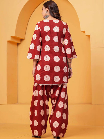 Women Printed Regular Pure Cotton Kurta with Patiala