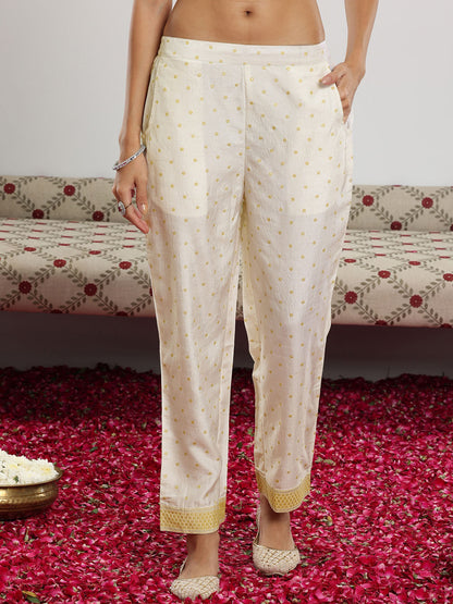 Women Ethnic Motifs Printed Regular Sequinned Kurta with Trousers & With Dupatta