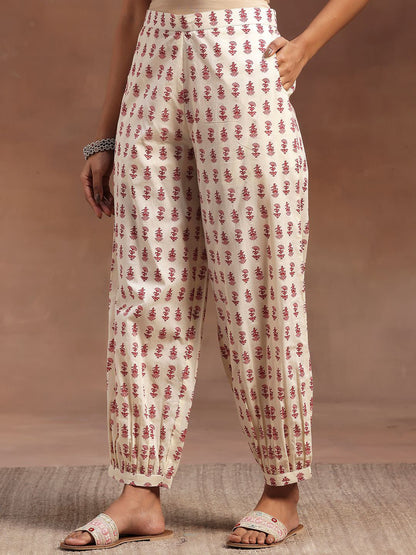 Floral Printed V-Neck Sequinned Pure Cotton Straight Kurta with Salwar & Dupatta