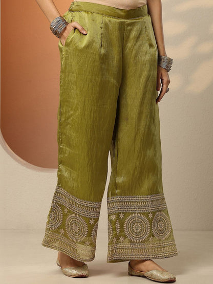Dhiyona LL Women Ethnic Motifs Embroidered Regular Thread Work Kurta with Palazzos & With Dupatta