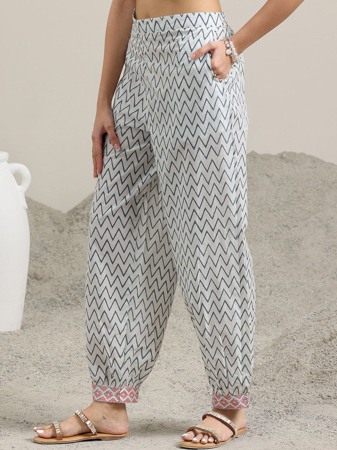 Women Floral Printed Regular Sequinned Pure Cotton Kurta with Salwar & With Dupatta
