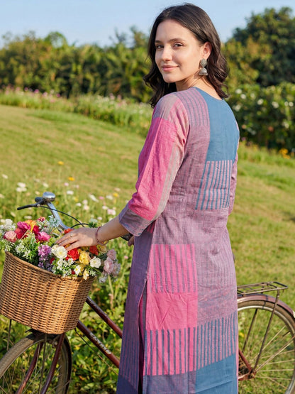 Women Printed Regular Beads and Stones Pure Cotton Kurta with Trousers