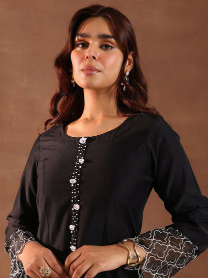 Women Ethnic Motifs Regular Thread Work Kurta with Trousers & With Dupatta