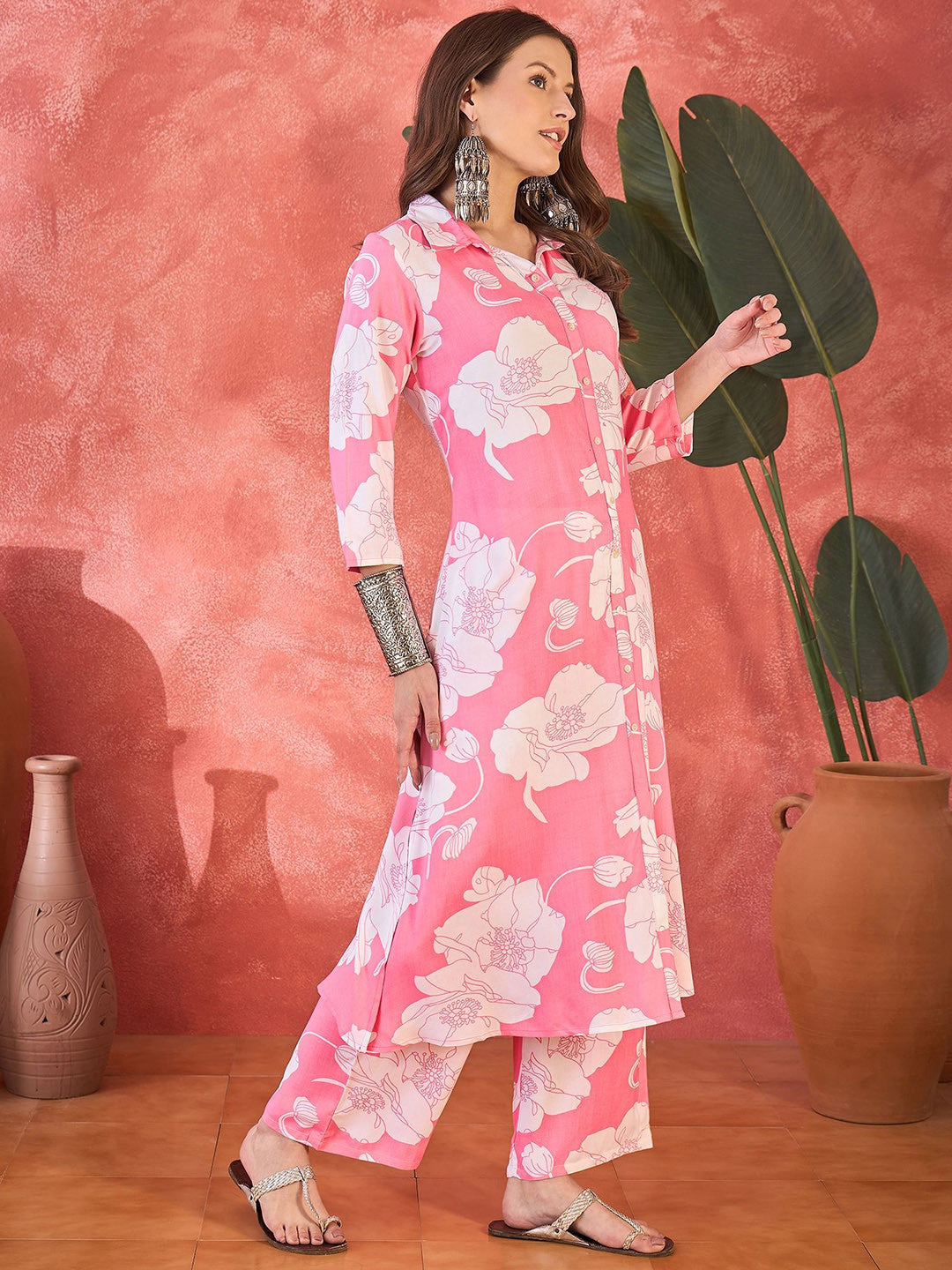 Women Floral Printed Kurta with Palazzo