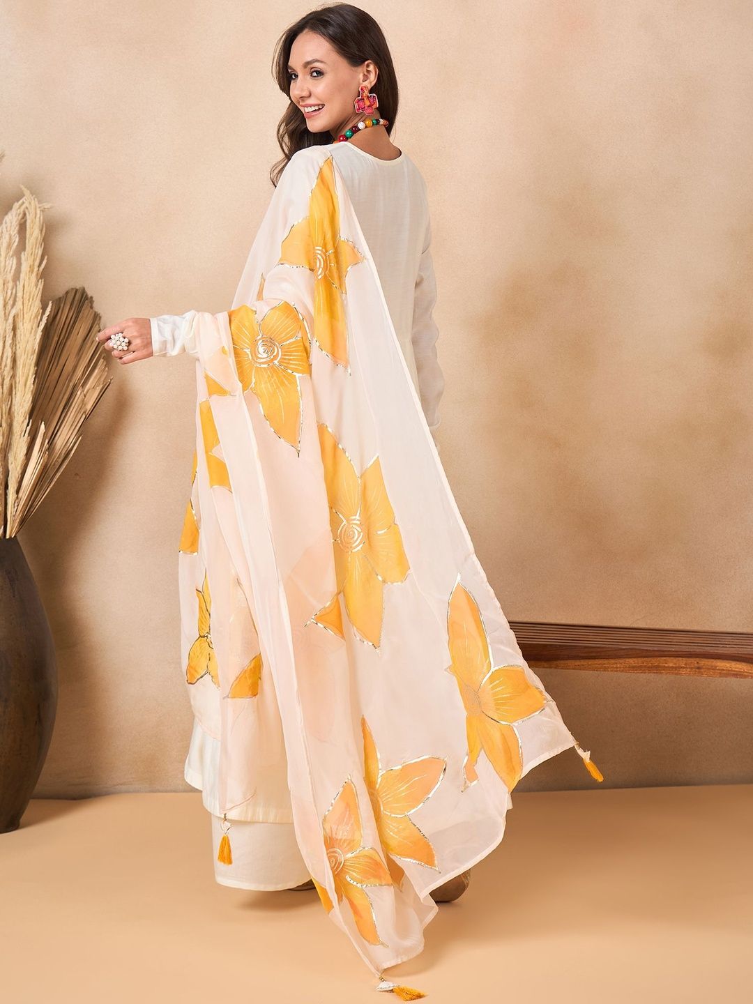 Dhiyona SN Women Floral Empire Kurta with Palazzos & With Dupatta