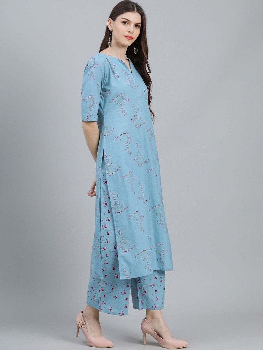 Women Floral Printed Regular Kurta with Palazzos & With Dupatta