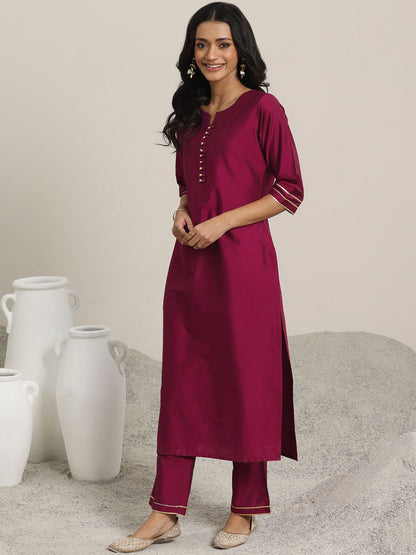 Women Round Neck Regular Straight Kurta with Trousers & Dupatta