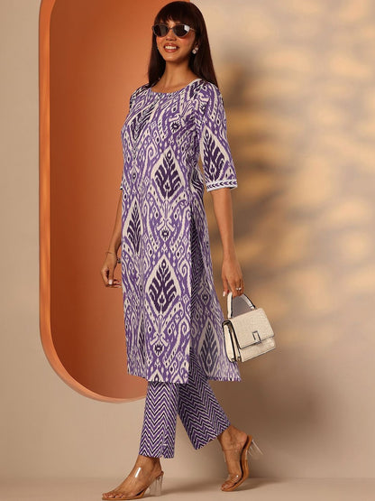 Women Ethnic Motifs Printed Regular Kurta with Trousers