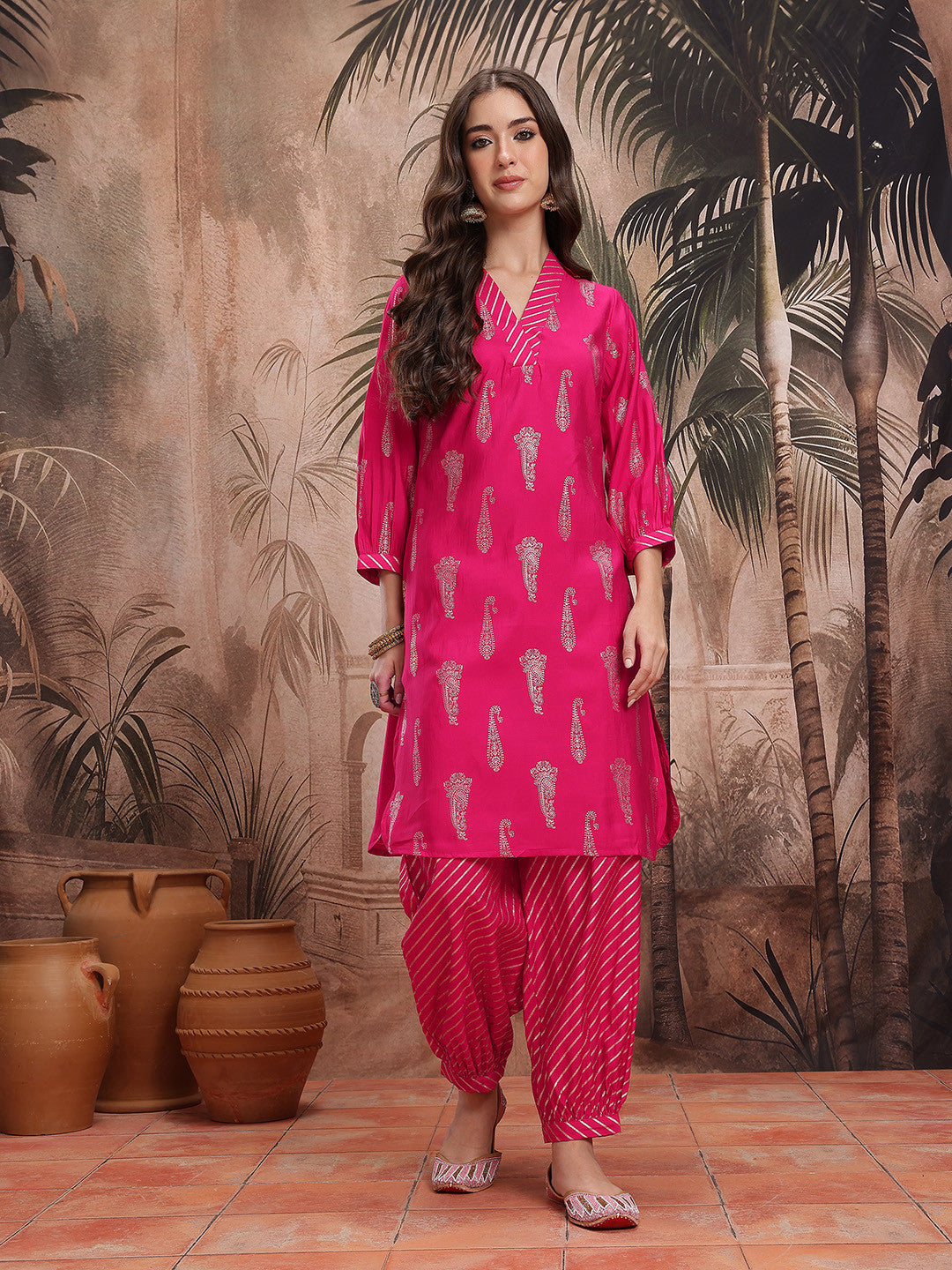 Ethnic Motifs Printed Regular Kurta with Salwar