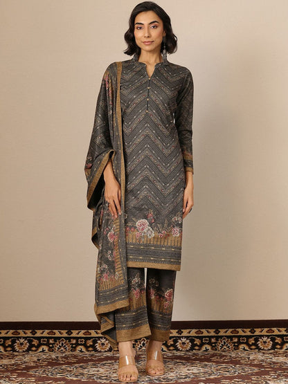 Women Geometric Printed Regular Kurta with Trousers & Dupatta