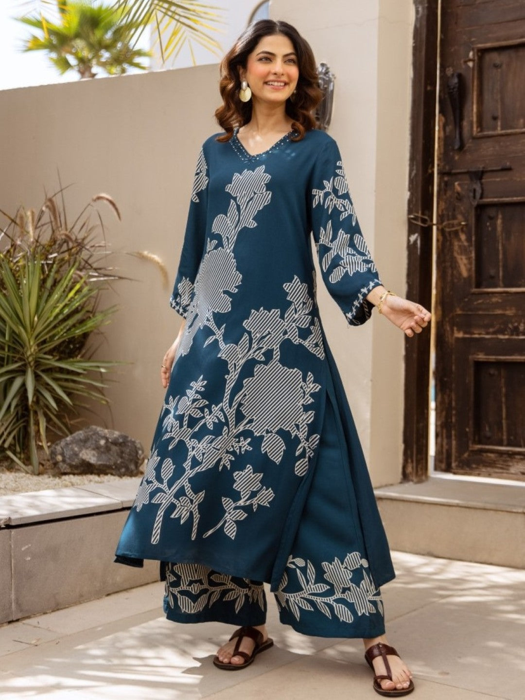 Karen admiral printed cotton kurta pant set