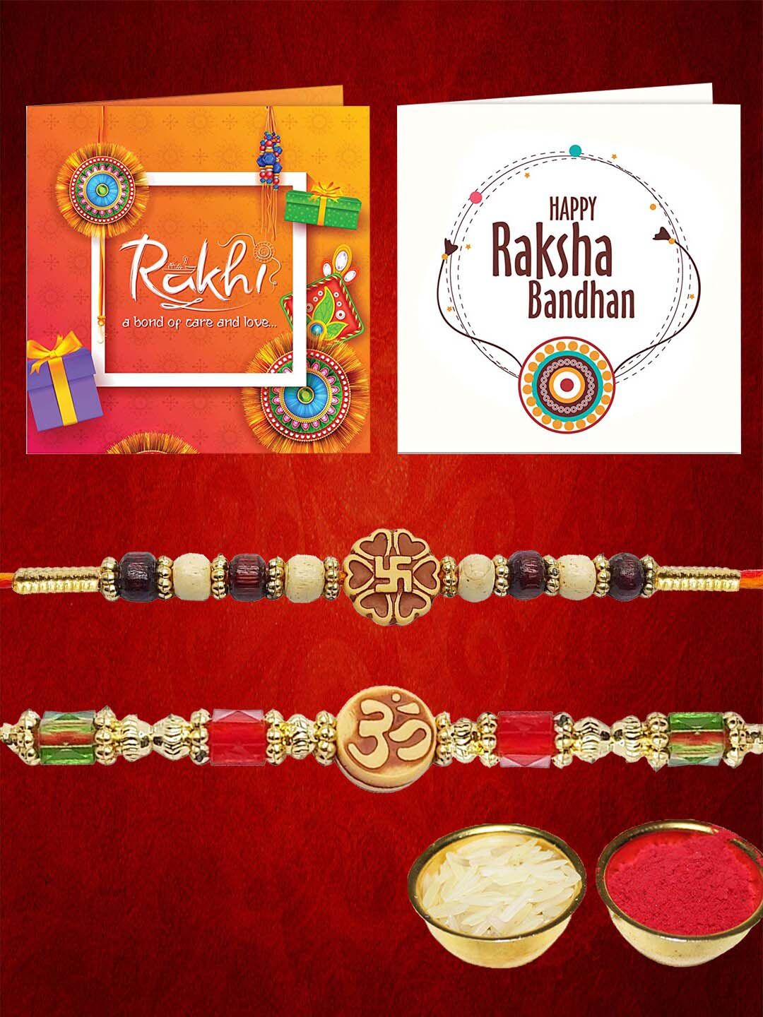 Dhiyona Set Of 2 Beaded Rakhi