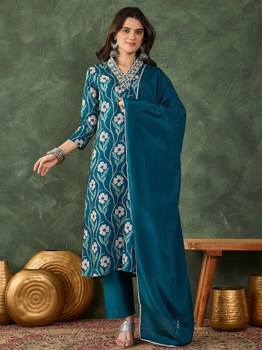 Dhiyona KL Women Printed Straight Kurta Set