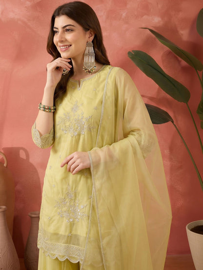 Embroidered Round Neck Kurta Sets