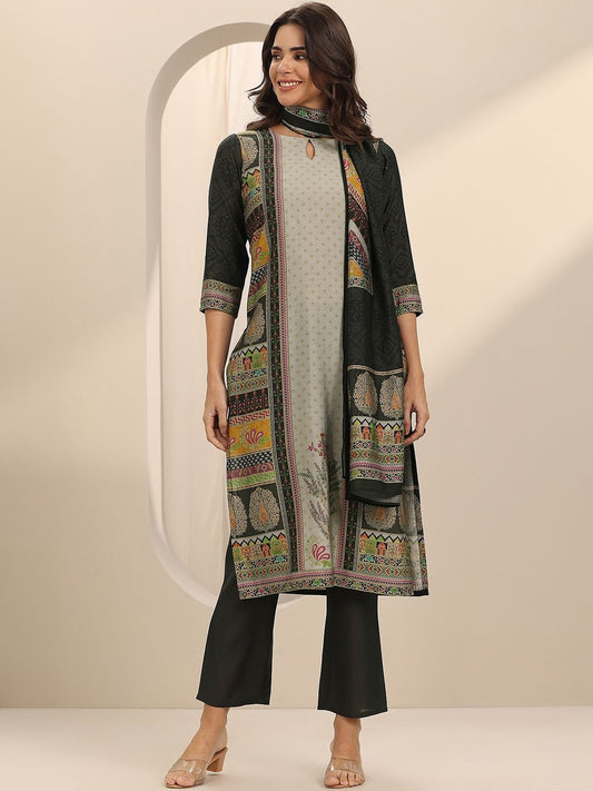 Women Ethnic Motifs Printed Regular Kurta with Trousers & With Dupatta