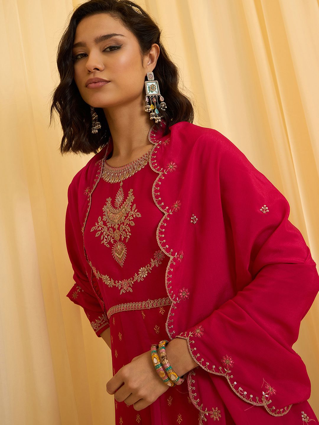 Dhiyona CH Embroidered Anarkali Kurta Set Eith Dupatta