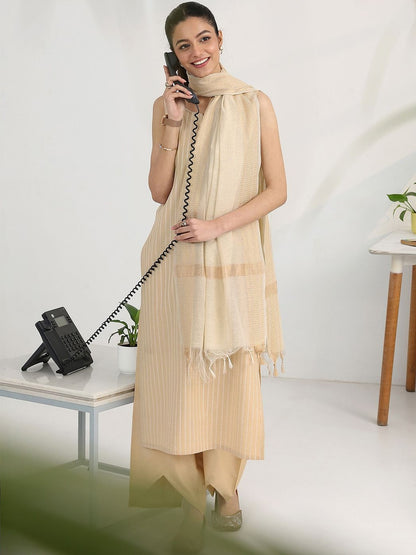 Women Regular Kurta with Palazzos & With Dupatta