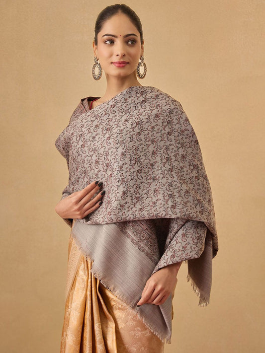 Dhiyona PA Sosani Floral Woven Design Wool Jamawar