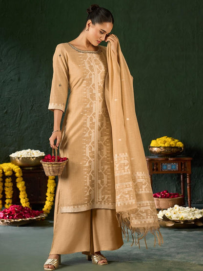Dhiyona KL Women Ethnic Motifs Embroidered Regular Thread Work Kurta with Palazzos & Dupatta