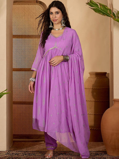 Women Ethnic Motifs Printed Empire Kurta with Trousers & With Dupatta