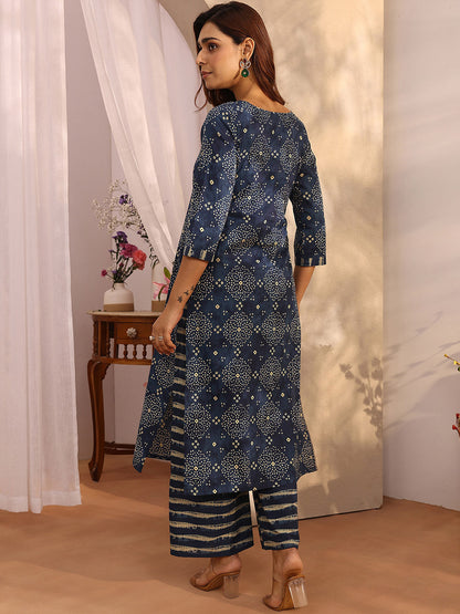 Women Ethnic Motifs Printed Regular Thread Work Kurta with Trousers
