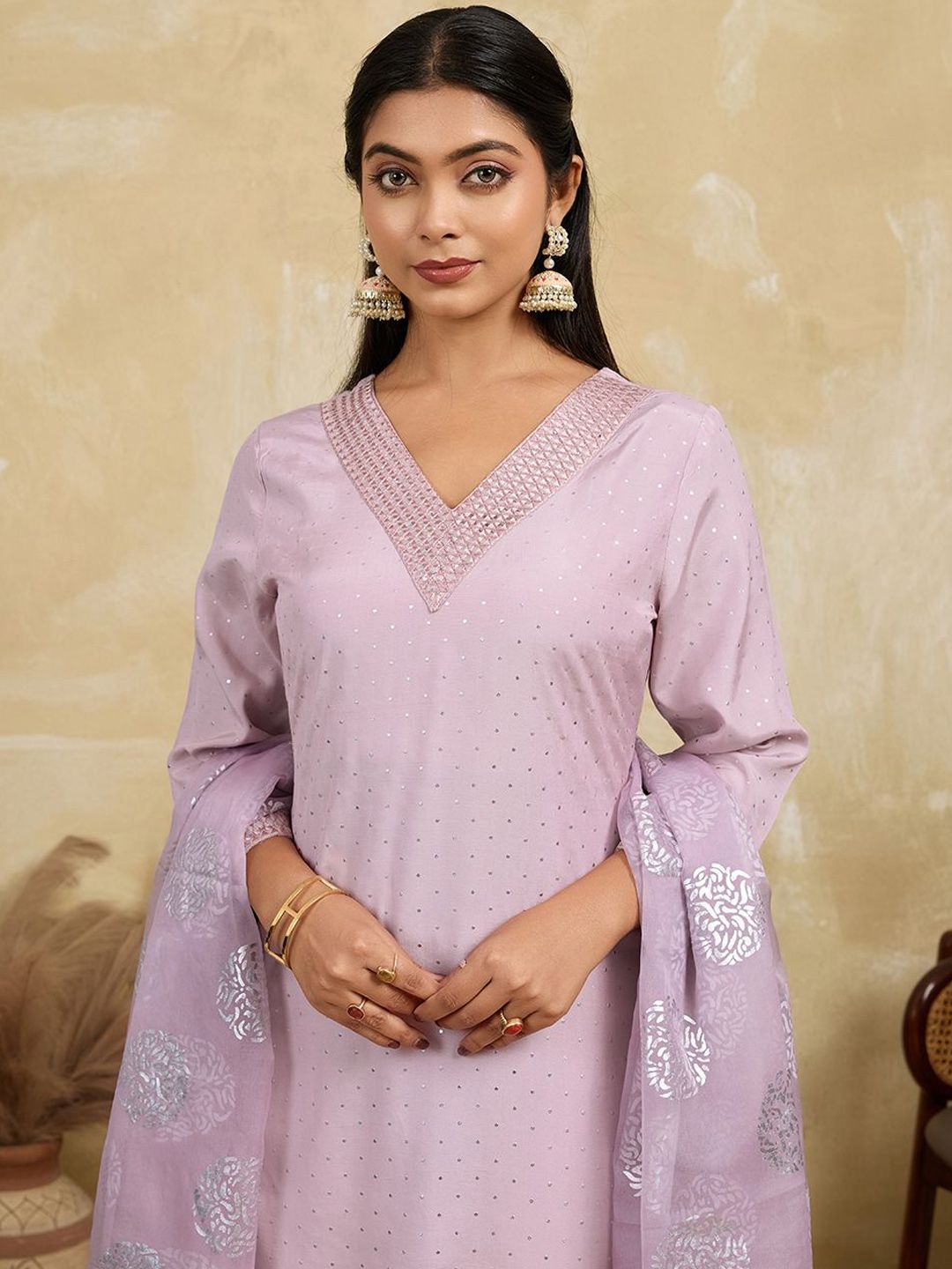 Dhiyona HOP Women Ethnic Motifs Woven Design Kurta with Sharara & Dupatta