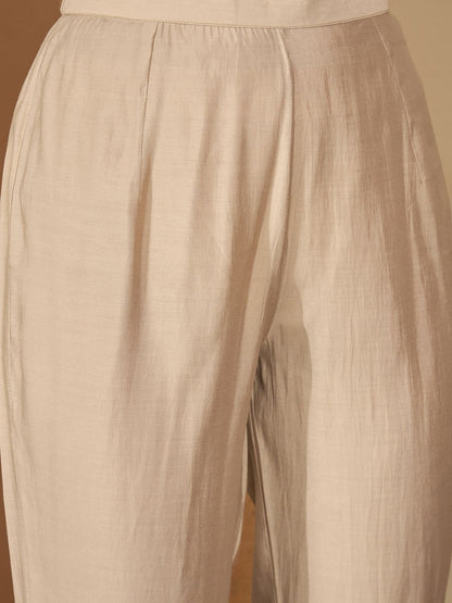 Women Embroidered Regular Thread Work Kurta with Trousers & With Dupatta
