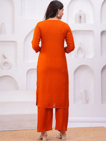 Women Motifs Embroidered Regular Thread Work Kurta with Trousers & With Dupatta