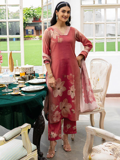 Women Floral Printed Kurta with Trousers & Dupatta
