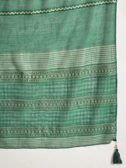 Women Ethnic Motifs Embroidered Regular Thread Work Kurta with Trousers & With Dupatta