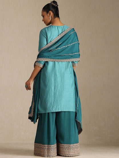 Dhiyona SO Women's Women Embroidered Kurta with Palazzos & Dupatta