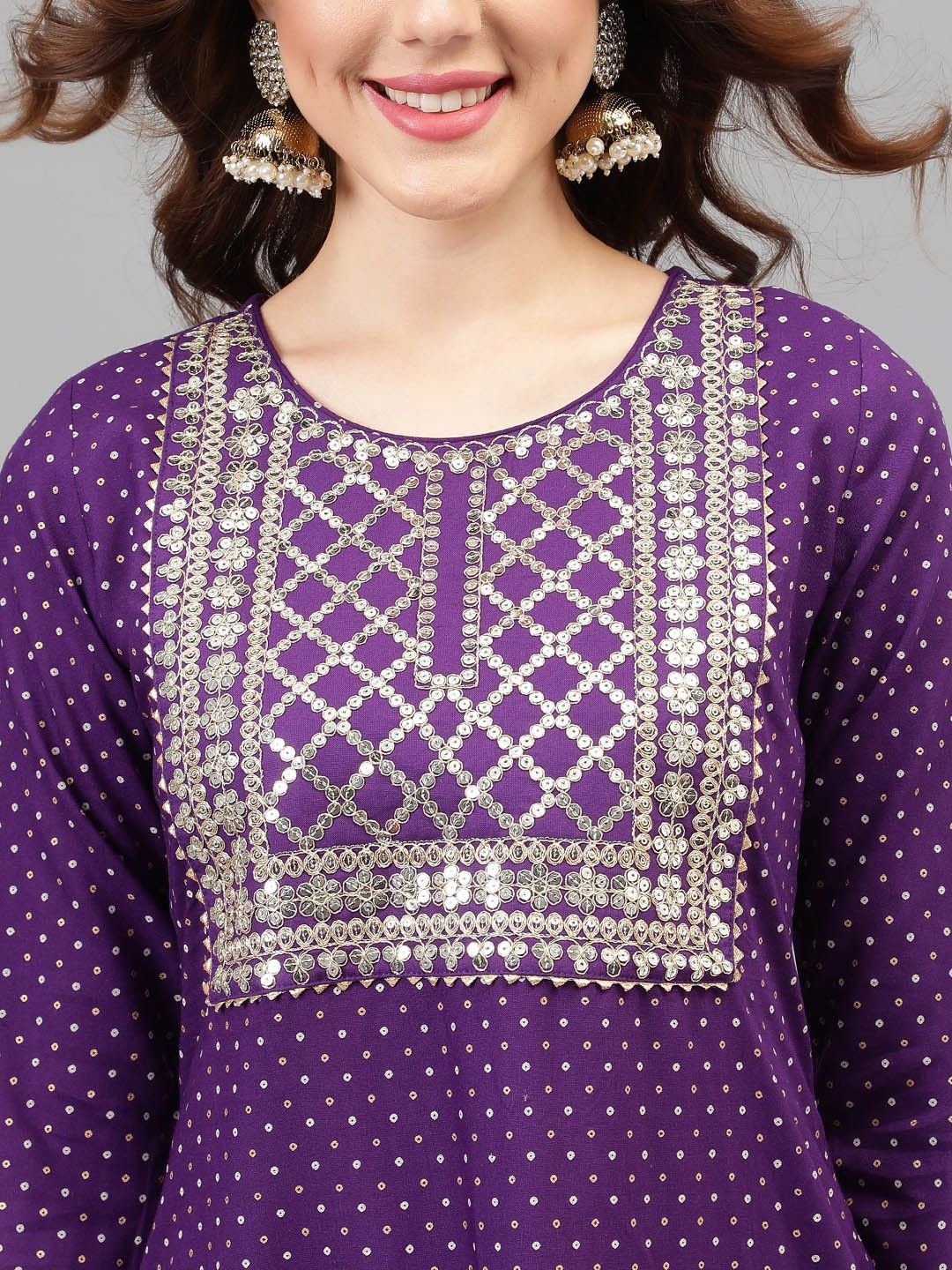 Dhiyona KL Women Embroidered Regular Thread Work Kurta with Trousers & With Dupatta
