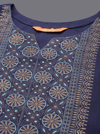 Dhiyona IE Ethnic Motifs Printed Kurta with Palazzos & Dupatta
