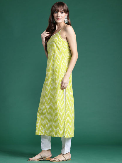 Dhiyona IE Chevron Printed Pure Cotton Kurta