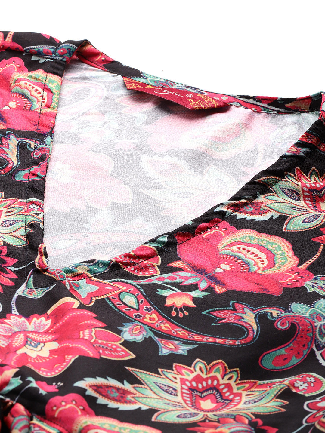 Ethnic Motifs Lurex Printed Layered Kurta Set
