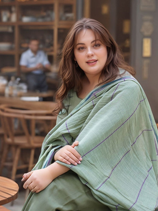 Dhiyona KL Round Neck Straight Kurta With Trouser & Dupatta